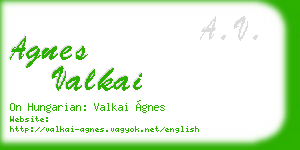 agnes valkai business card